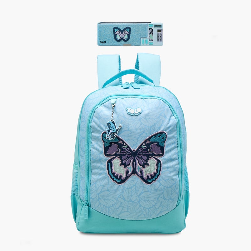 Yolo Butterfly Print Backpack for Girls - Image 1